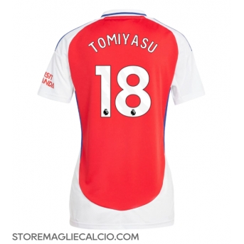 Arsenal Takehiro Tomiyasu #18 Maglia Gara Casa Repliche 2024-25 Donna